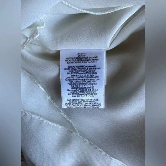 BCBG Generation White Embroidered Chiffon Mini Dress with Open Back Size M - Picture 15 of 16